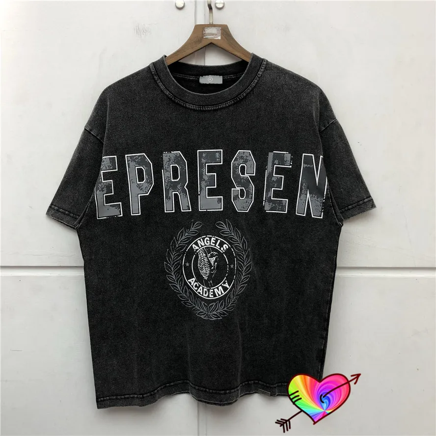 

Washed Represent Man T shirt Men Women High Quality Angel Academy Represent Tee Heavy Fabric Tops Oversize Vintage Short Sleeve