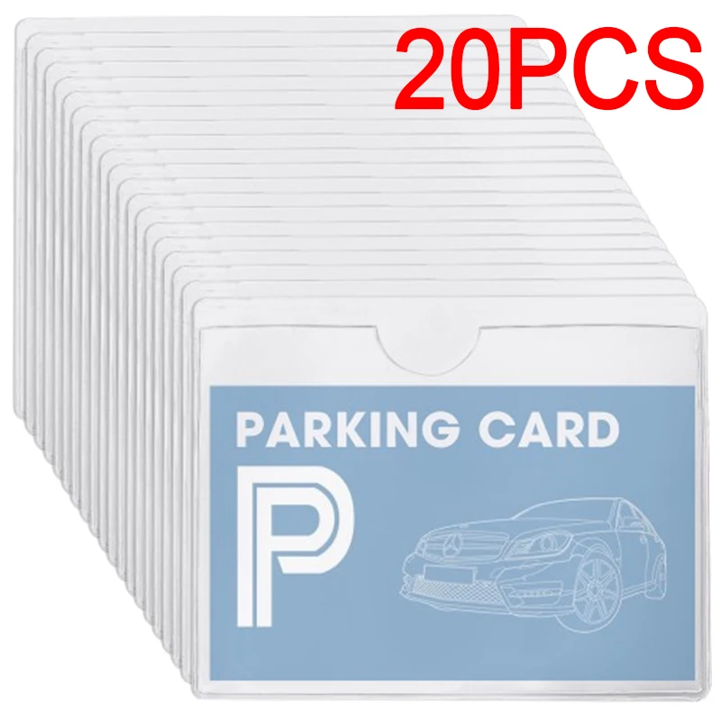 

20/1 шт., прозрачный самоклеящийся держатель для карт для лобового стекла автомобиля, стола, стены, парковки, этикетки, водонепроницаемый чехол