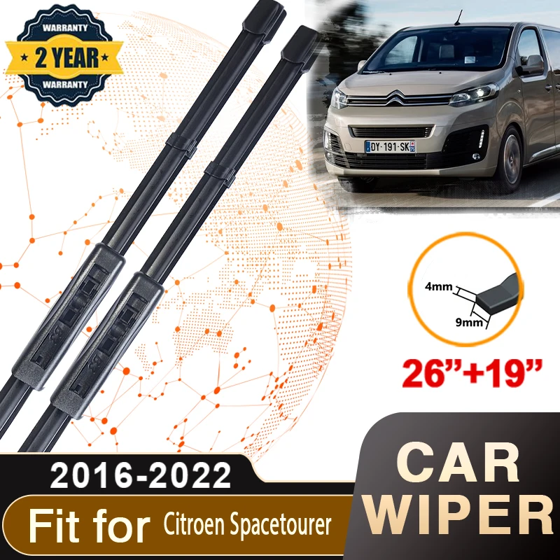 

Автомобильные стеклоочистители для Citroen Spacetourer 2016 ~ 2022, автомобильные передние стеклоочистители, Премиум стеклоочистители, автомобильные аксессуары