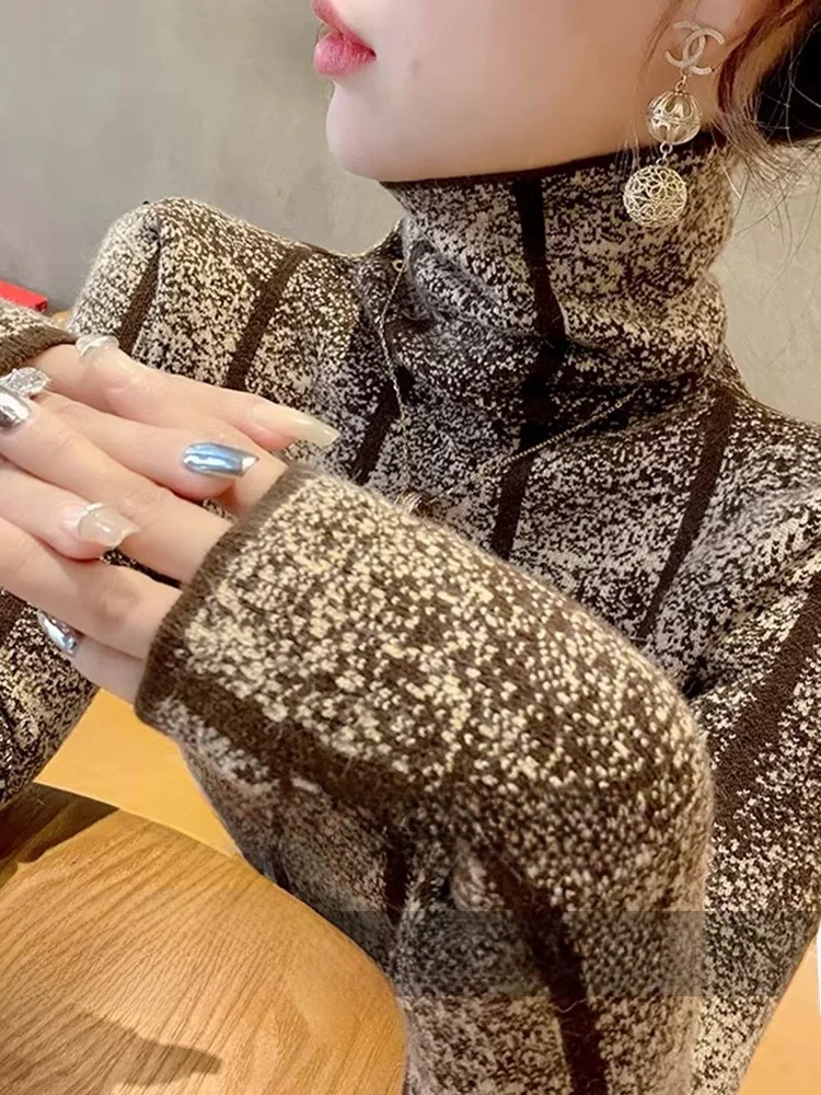 Водолазка в полоску 00 свитер из чистого кашемира женский высококачественный