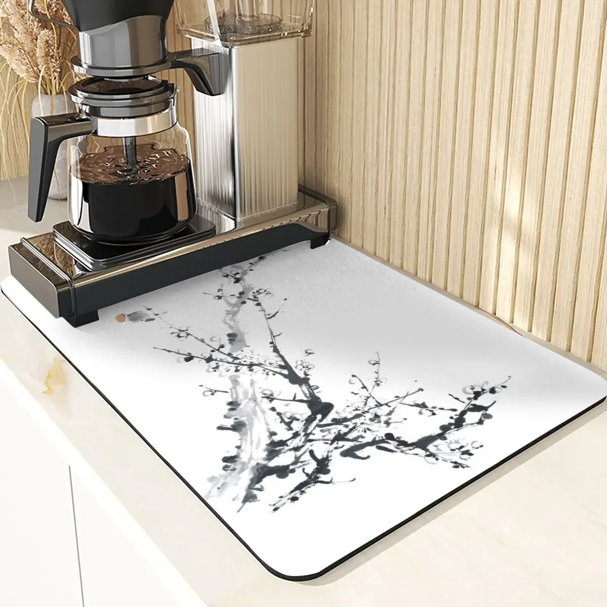 

Диатомитовый коврик для кухни, растительный рисунок