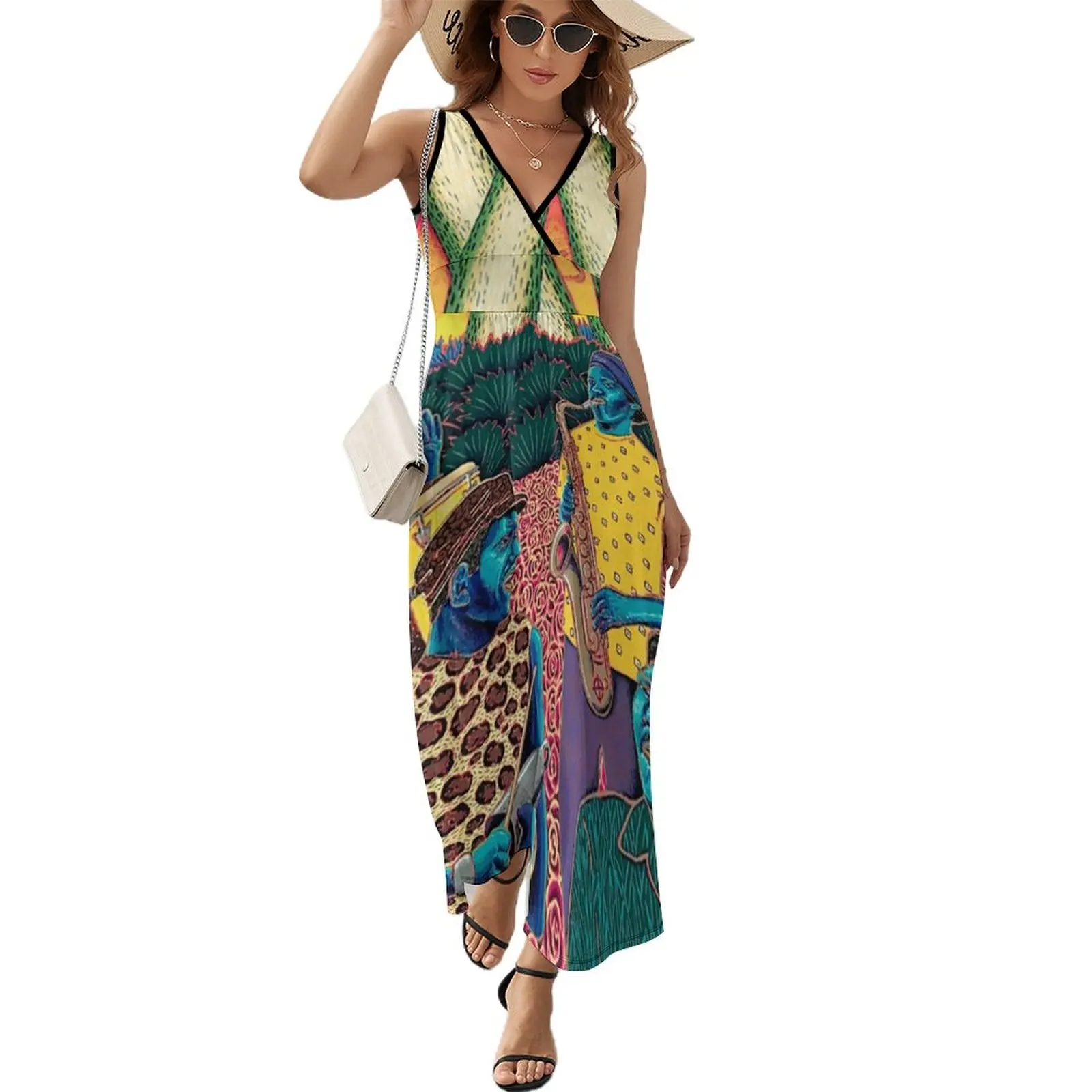 

Jazz Festivals Print Dress Jazz Heritage 1997 Cute Maxi Dress Street Style Boho Beach Long Dresses High Waist Oversize Vestidos