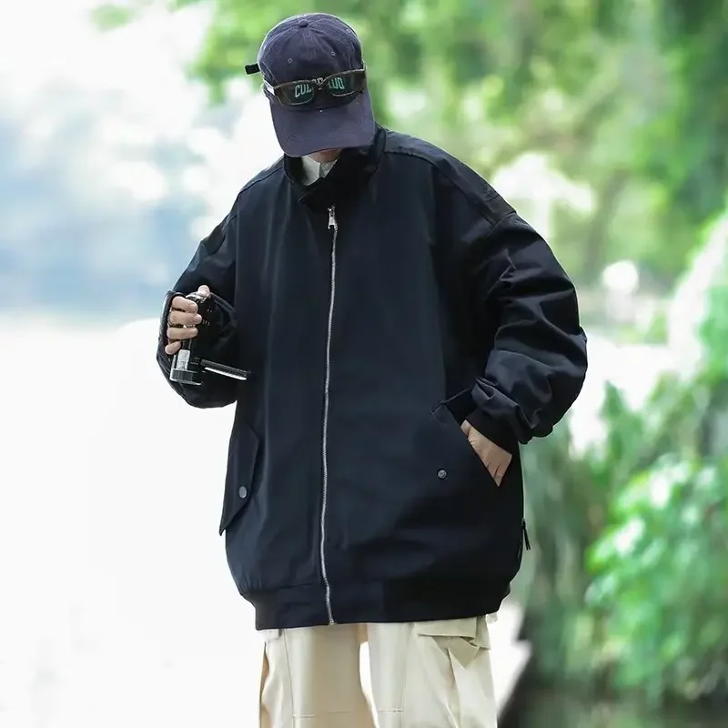Весенне-осенняя винтажная куртка с лацканами мужская модная брендовая одежда