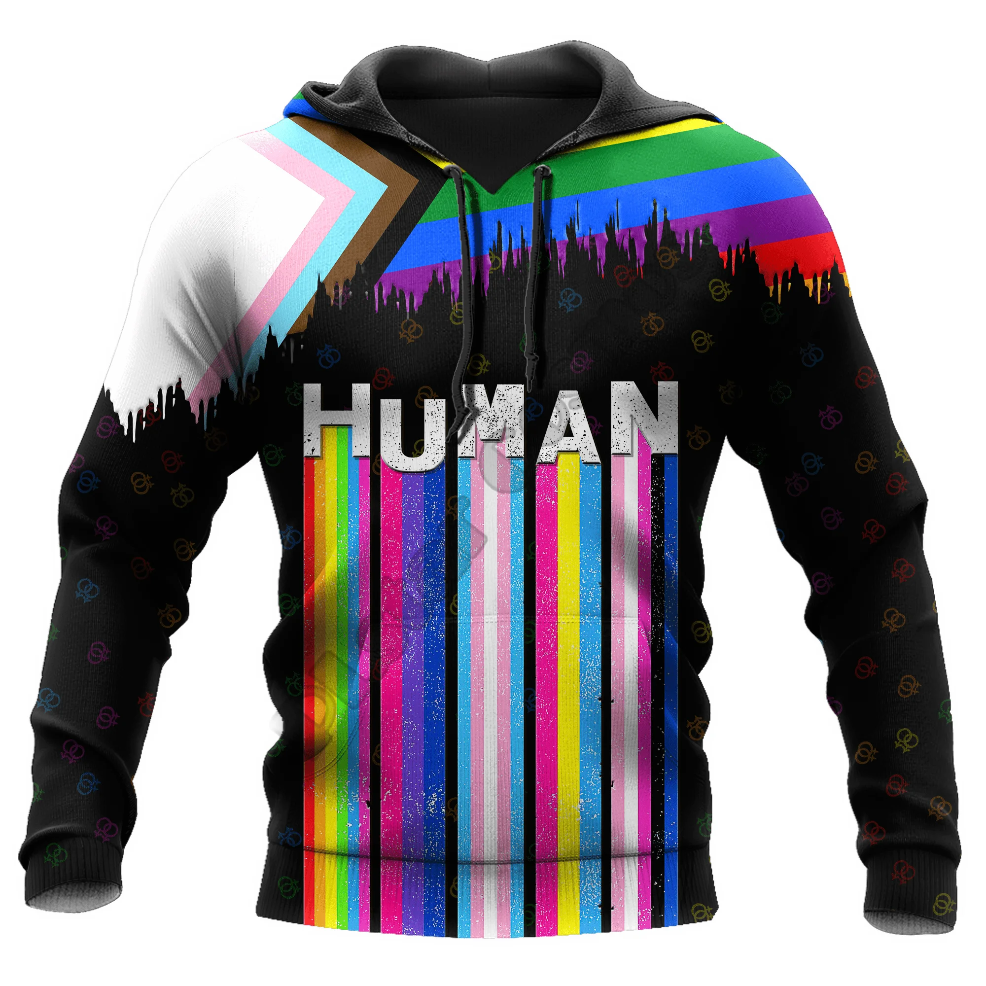 

Радужный пуловер для геев и лесбиянок с рисунком в виде сердца