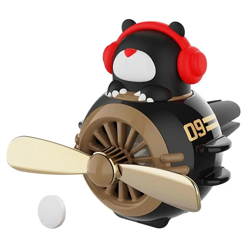 

Car Air Freshener Bear Pilot Rotating Propeller Outlet Fragrance Auto Accessories Interior Perfume Diffuser Original Fragrance