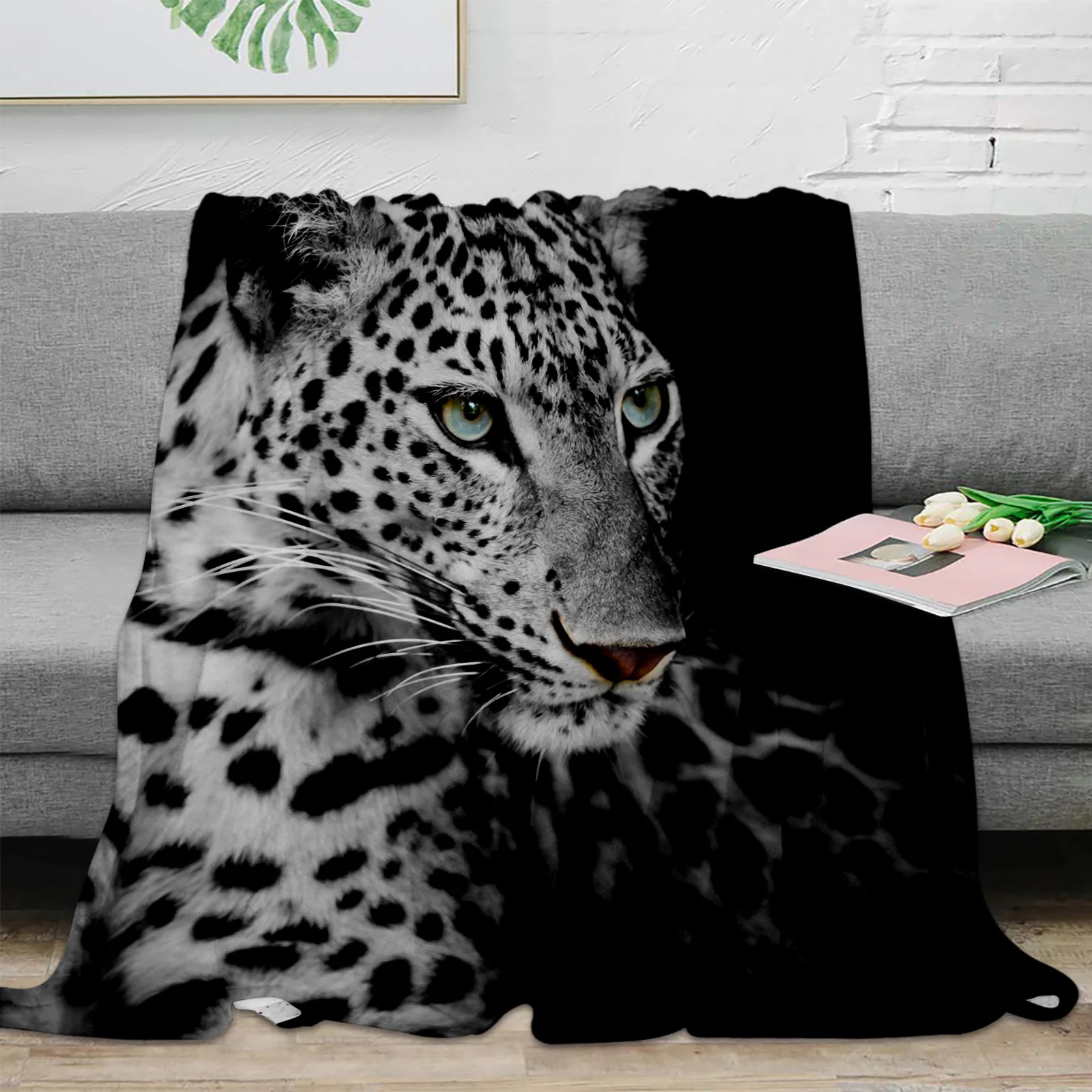 

Черное покрывало с леопардовым принтом в африканском стиле, теплое фланелевое одеяло из микрофибры для спальни, покрывало для кровати