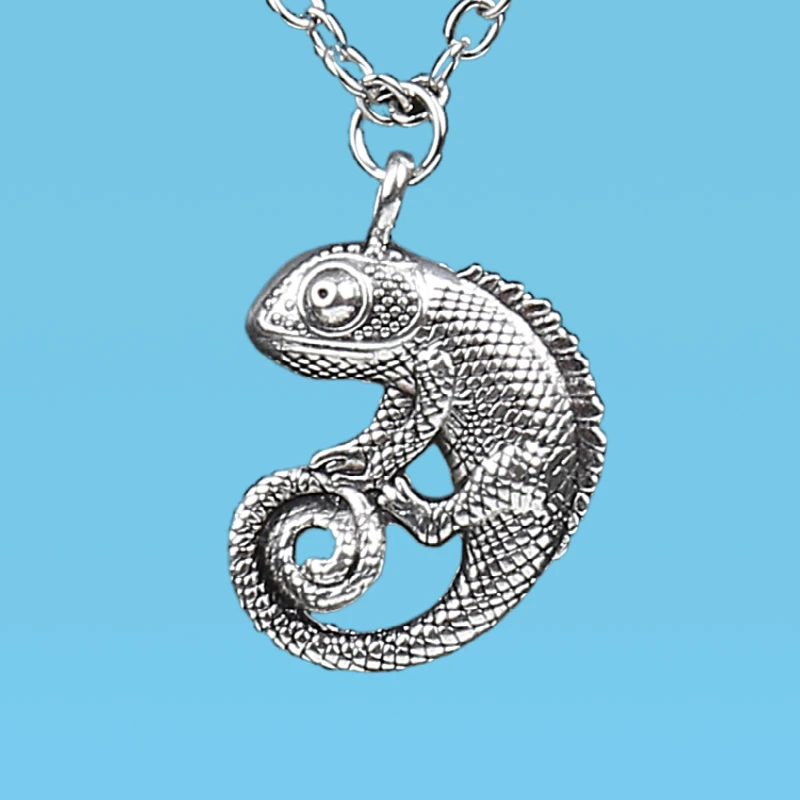 

Punk Rock Reptile Pendant Necklace Gothic Jewelry Necklace Women Men Dark Handmade Jewelry Gifts