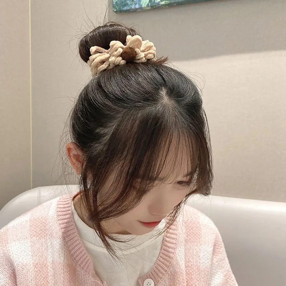 

Korean Girls Plush Folds Hair Ring Hair Rope Cute Intestine Hairband Retro Women Wide Ponytail Hair Accessories Fashion Headwear