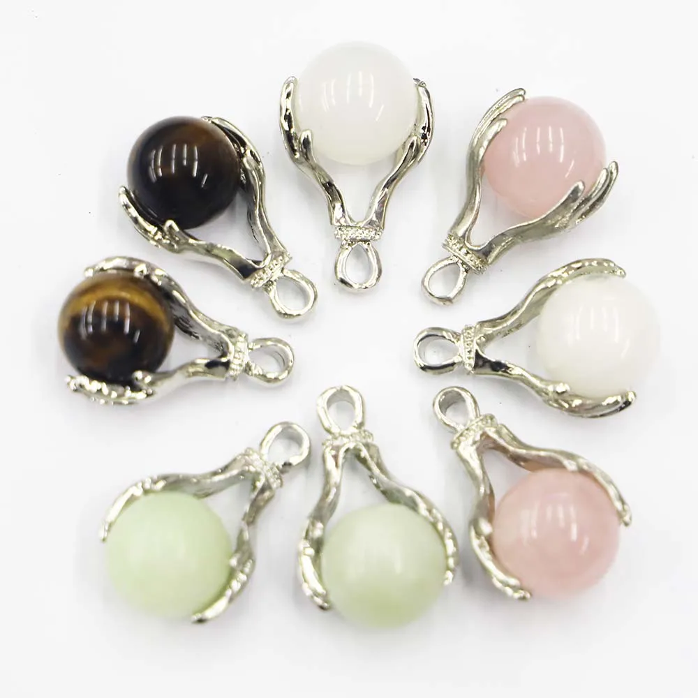 

New Natural Stone Multicolor Healing Bead Melon Seed Clasp Pendant Necklace Reiki Charms DIY Jewelry Accessories Wholesale 12Pcs