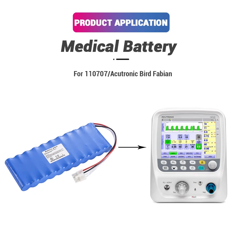 Фото Аккумулятор Ni-MH 13.2V 4500mAh (замена 110707) для медицинских аппаратов ИВЛ Vi Asys Healthcare, Acutronic, BiRD, Fabian №3