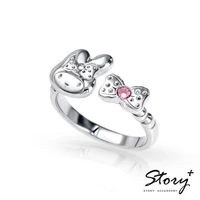 kawaii sanrio family ring butt ornament my melody electroplated sterling silver adjustable ring accessories silver