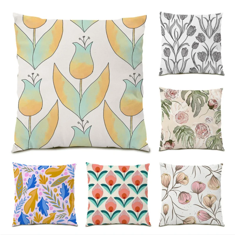 

Soft Flower Leave Pattern Pillowcase Leaf Decoration Home Decor Velvet Cushion Covers 45x45 Beautiful Plant Floral Autumn E0562