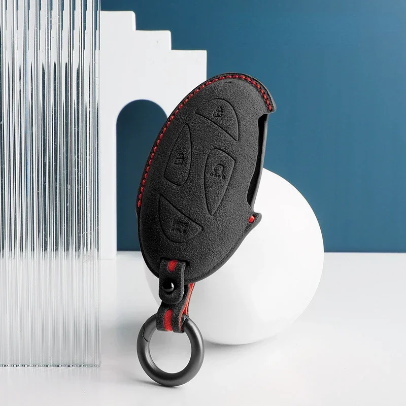 Top Suede Car Remote Key Case Cover Shell for Hyundai IONIQ 6 New Grand Prix GN7 Kona 5 7 Buttons Protected Holder Keyless Fob