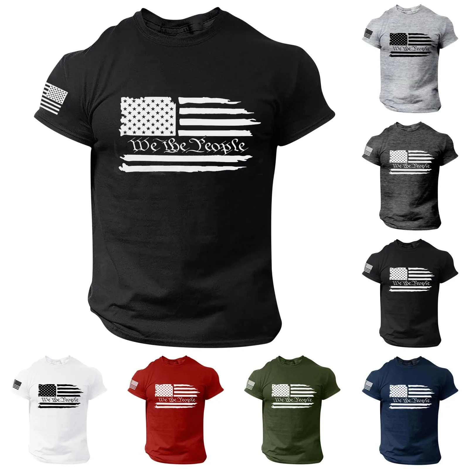 

Mens Shirts Plain Men's Independence Day Flag Print Spring/summer Leisure Sports Comfortable Zipper Long Sleeve Shirt Men