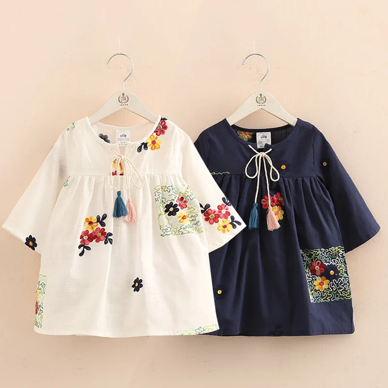 

Baby Blouses Spring Clothing Loose Girls Kids Children Arrival Tops Tassels Long New Blue Autumn White Color 2023 Shirt