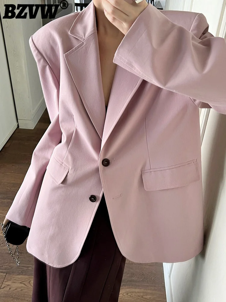 

BZVW Loose Big Size Designer Blazer For Women 2023 High-end Fashion Casual Versatile Suit Coat Female Autumn New Tide 25X01777