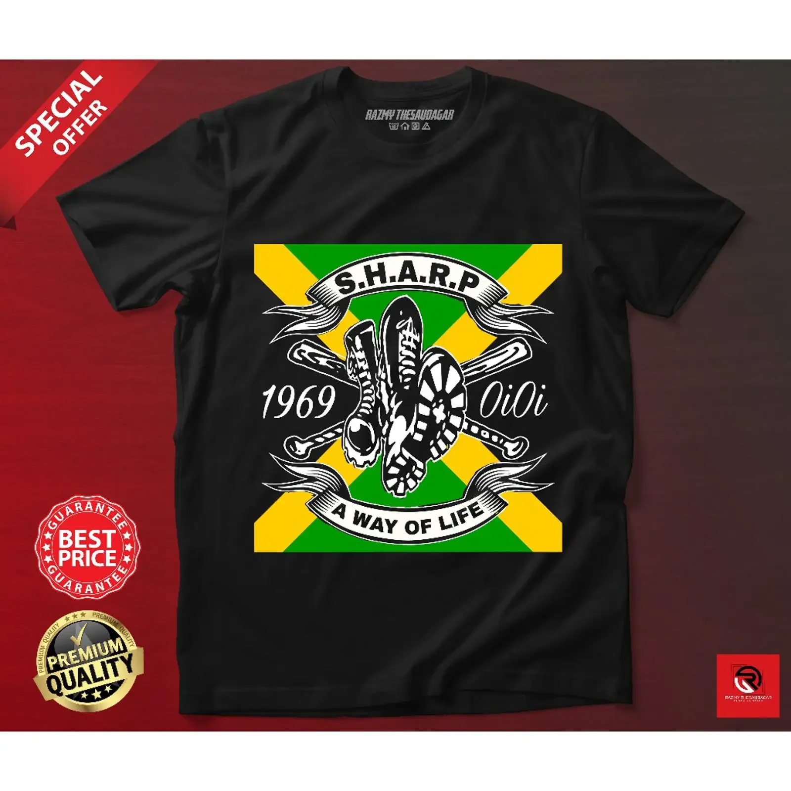 Фото Футболка BAJU SKINHEAD OI COLLECTIONS с длинным рукавом, винтажная, модная, эластичная, для повседневной носки, стильная, кэжуал №1