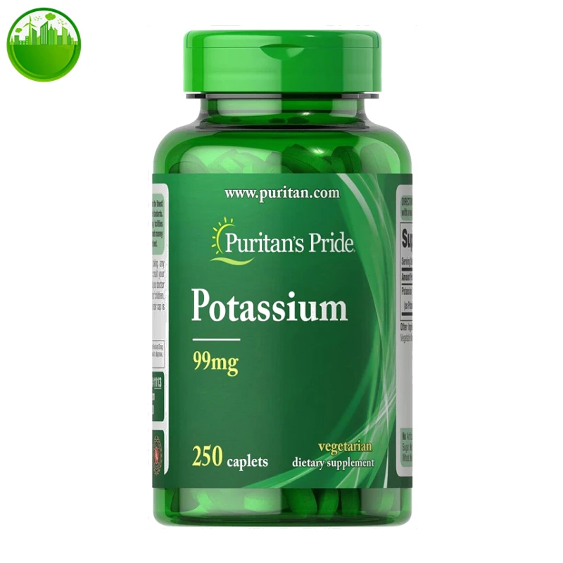 

US Puritan's Pride PREMIUM Potassium 99mg 250 Caplets Ditary Supplement Vegetarian Potassium Deficiency Potassium Gluconate