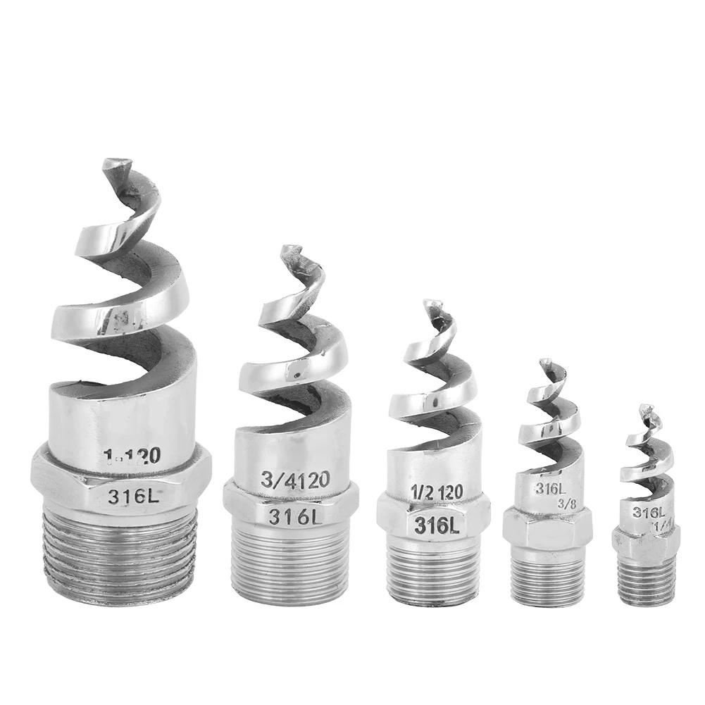 

G1/4 G3/8 G1/2 G1 Male Thread Full Cone Spiral Jet Nozzle Stainless Steel Watering Mist Sprinkler Garden Lawn Irrigation Tool
