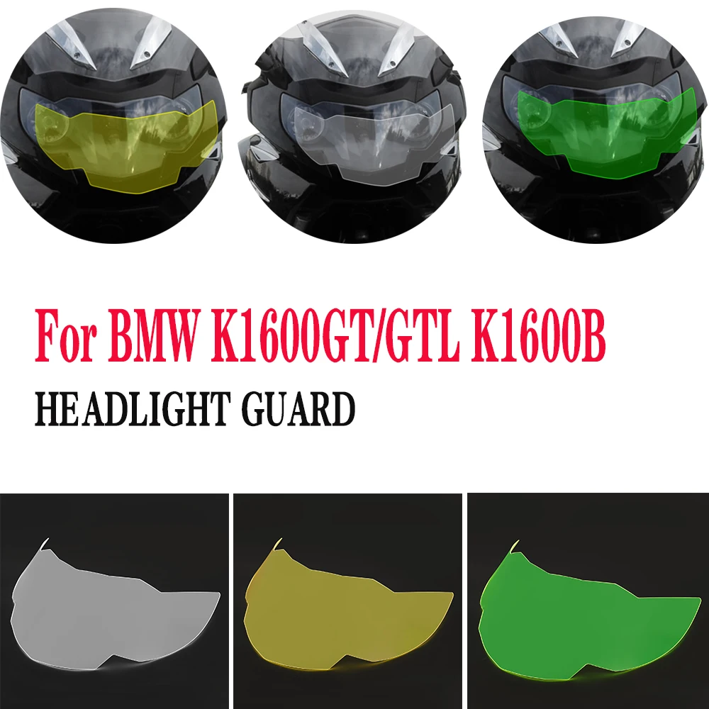 For BMW K1600GT K1600GTL 10-21 Front Headlight Cover Guard Protection Headlamp Protector Acrylic Shield Screen Lens K1600B 18-21