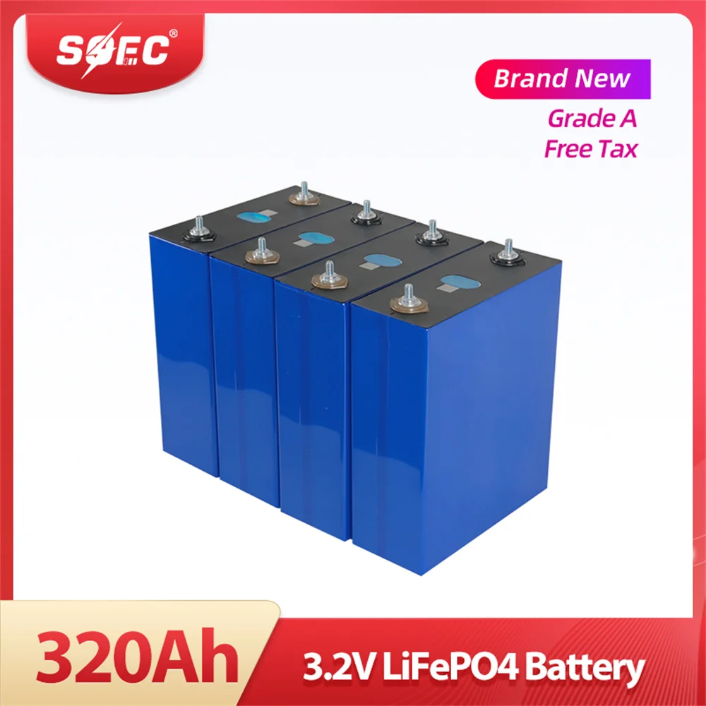 

320Ah LiFePO4 Cell SOEC Grade A 3.2V Rechargeable Lithium iron Phosphate Battery Pack for 12V 24V 48V RV EV Golf Solar Energy