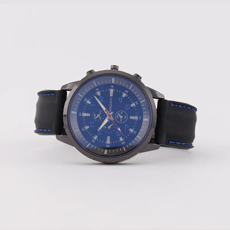 Спортивный большой циферблат силиконовая лента с тремя глазами мужские часы