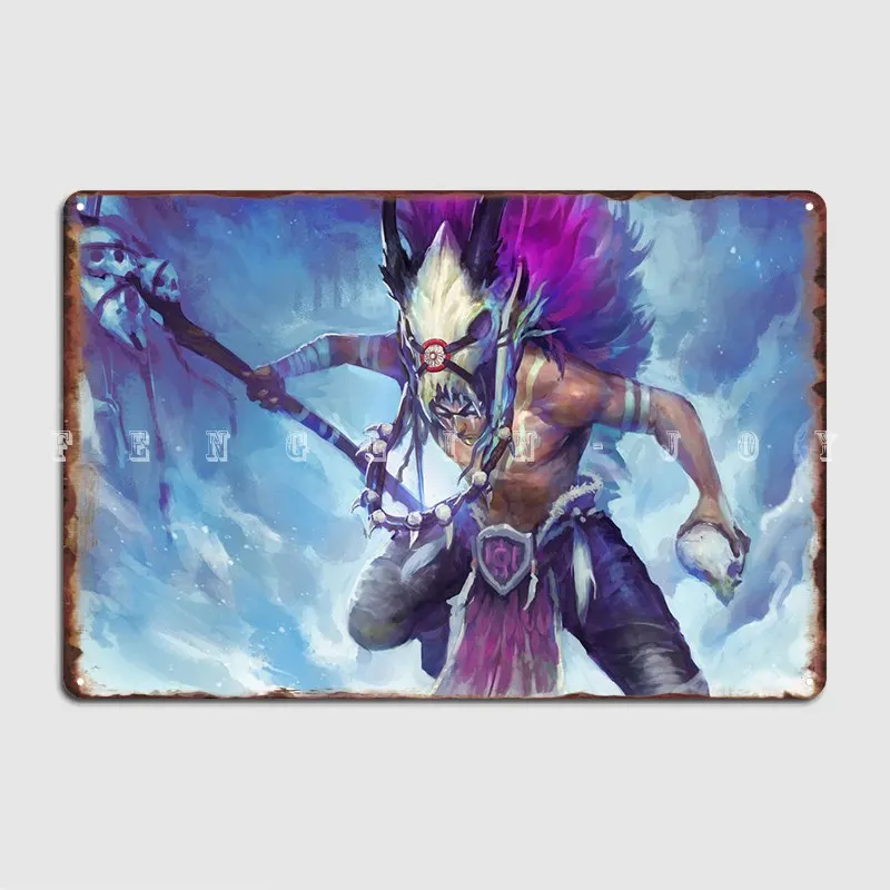 

Man Warrior Art Metal Sign Garage Decoration Cinema Living Room Decoration Cave Pub Tin Sign Poster