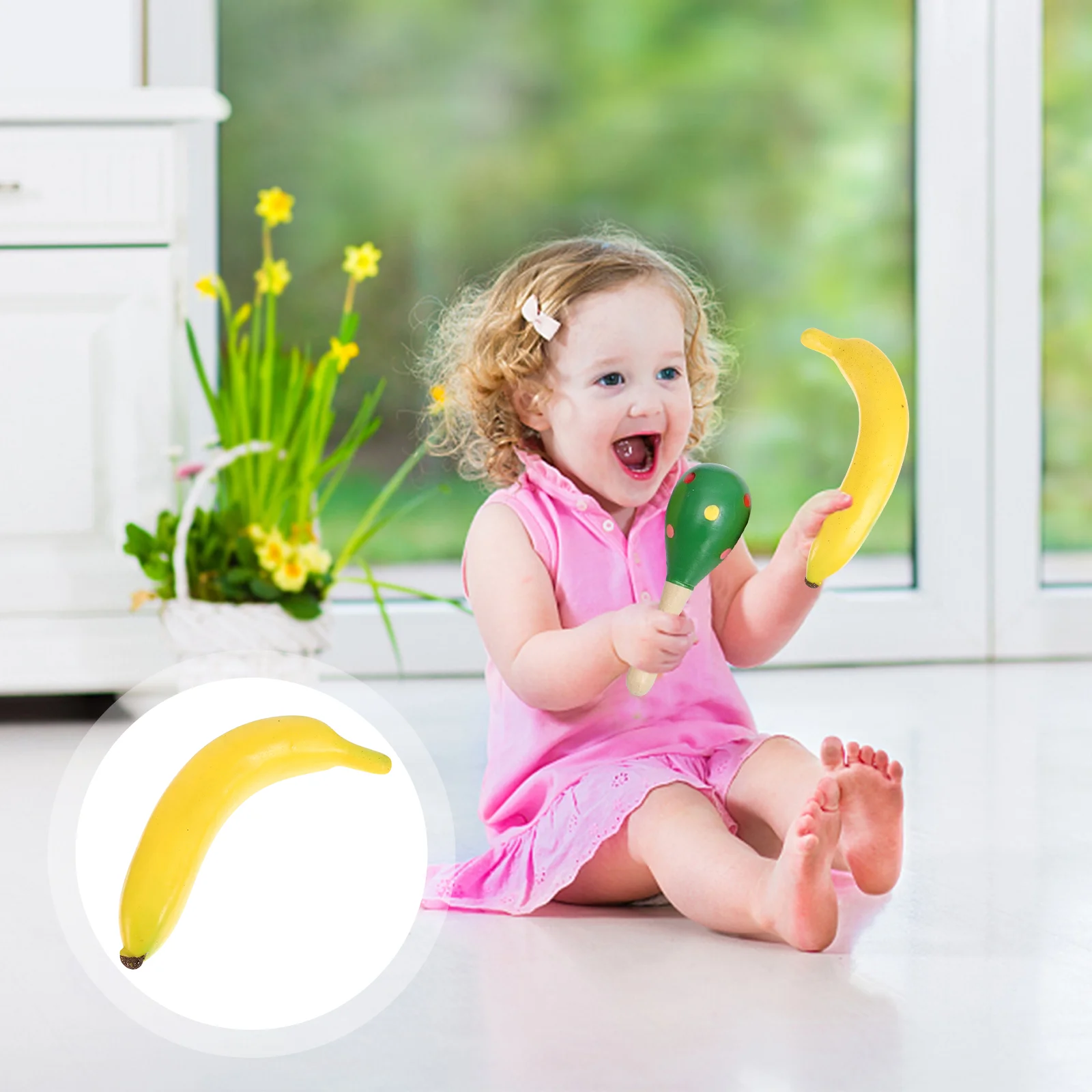 

Simulation Banana Scene Adornment Cake Decorations Fake Artificial Abs Fruit Model Child Baby Toy