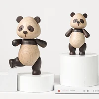 luxury wooden panda figurines quality original animal miniature wood sculpture decorative living room ornament birthday gift new