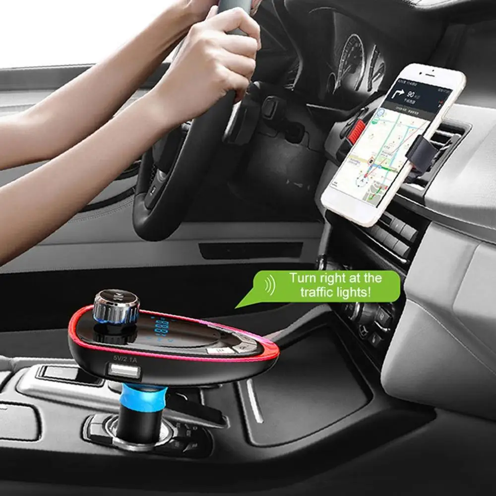 

Автомобильный светодиодный FM-трансмиттер A27, музыкальный MP3-плеер с функцией громкой связи и двумя USB-портами, автомобильное зарядное устрой...