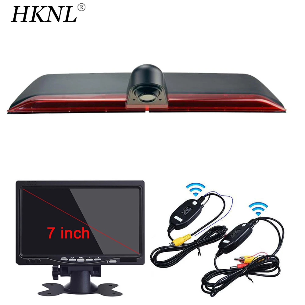 

HKNL CCD Car Reverse Camera 7" Monitor+2.4GHZ Wireless For VW Crafter MAN TGE 2017 modified Brake Light Transporter Bremsleuchte