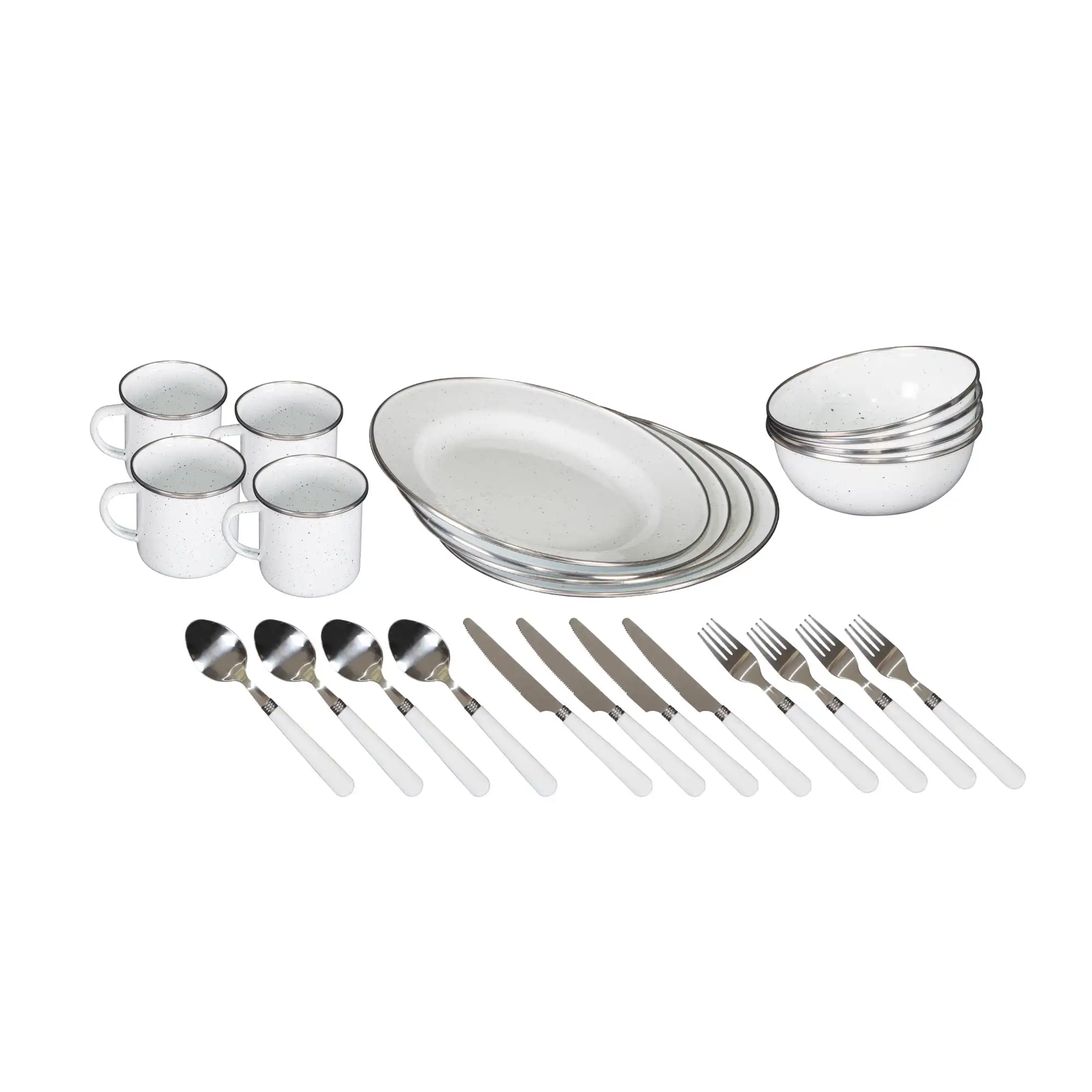 

24-Piece Enamel Dinnerware Set