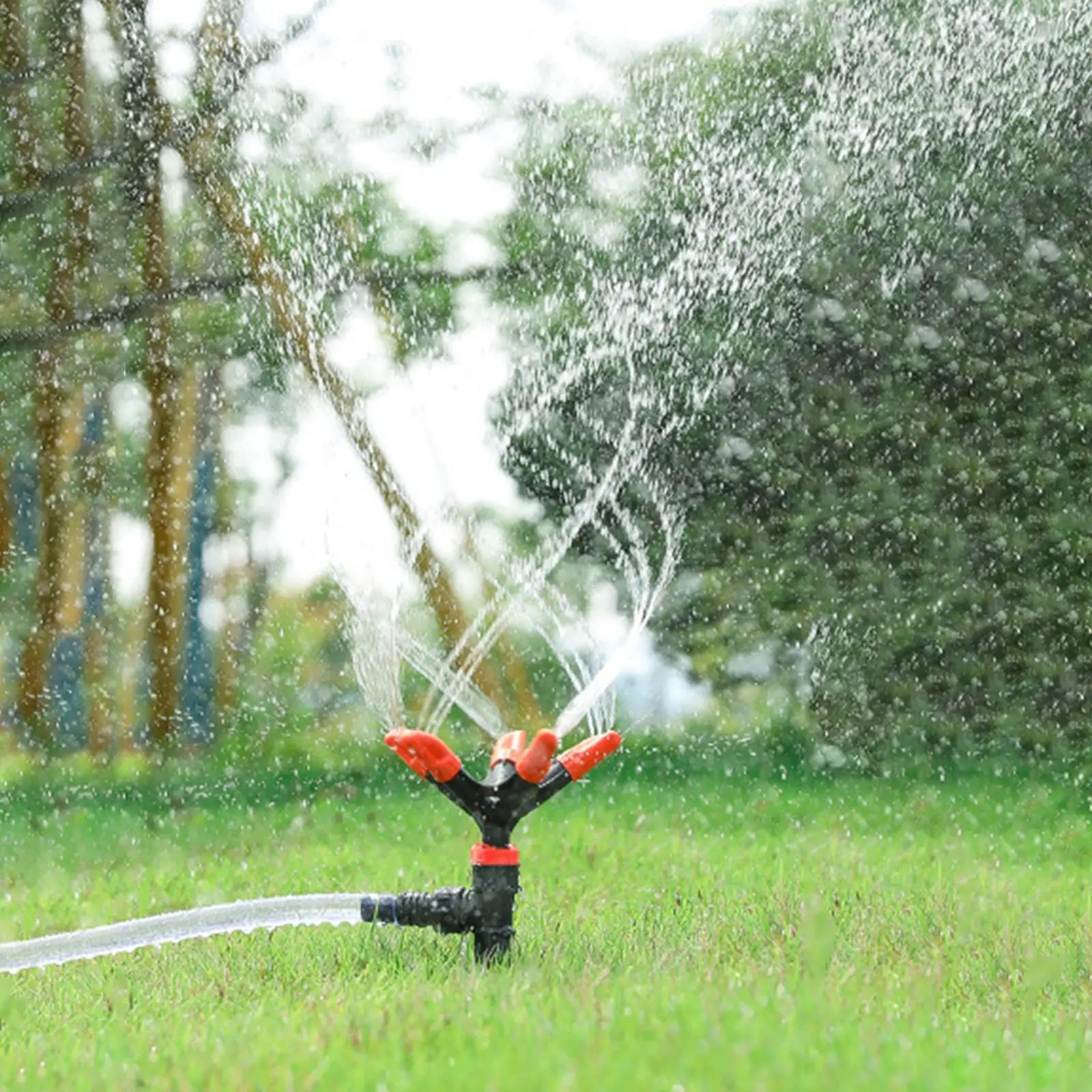 

Household Lawn Sprinkler, with 360 Degree Rotation Adjustable Easy Hose Connection Water Sprinklers