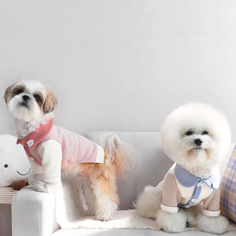 

Sweater Open Winter Warm Bichon Fashion Pet Shirt Matching Puppy Dog Teddy Clothes Sweater Bottoming And Pajamas Autumn Color