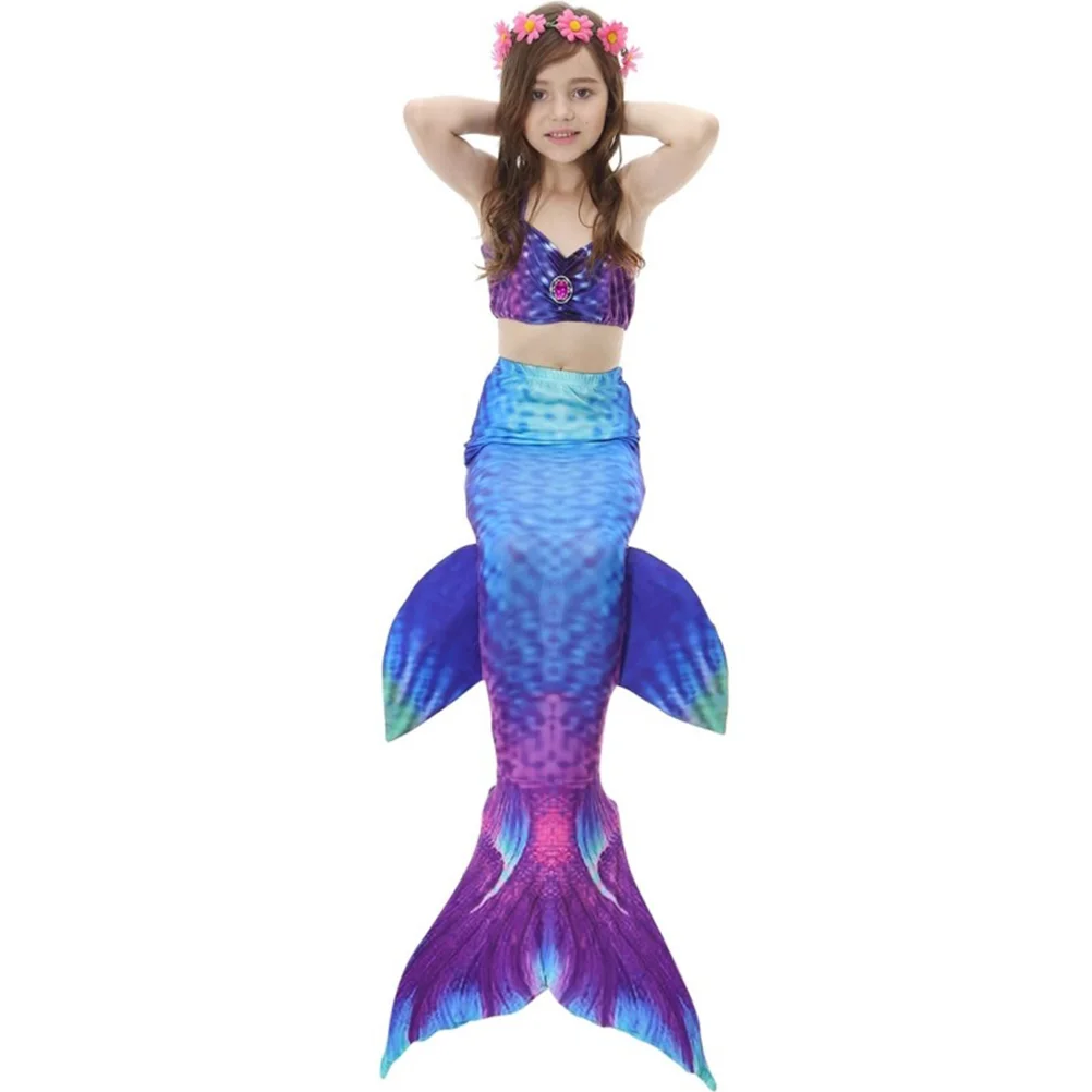 

3 Pcs Mermaid Bathing Suits Toddler Bathing Suit Swimming Mermaid Tails Toddler Clothing Bikini Mermaid Tail Dress