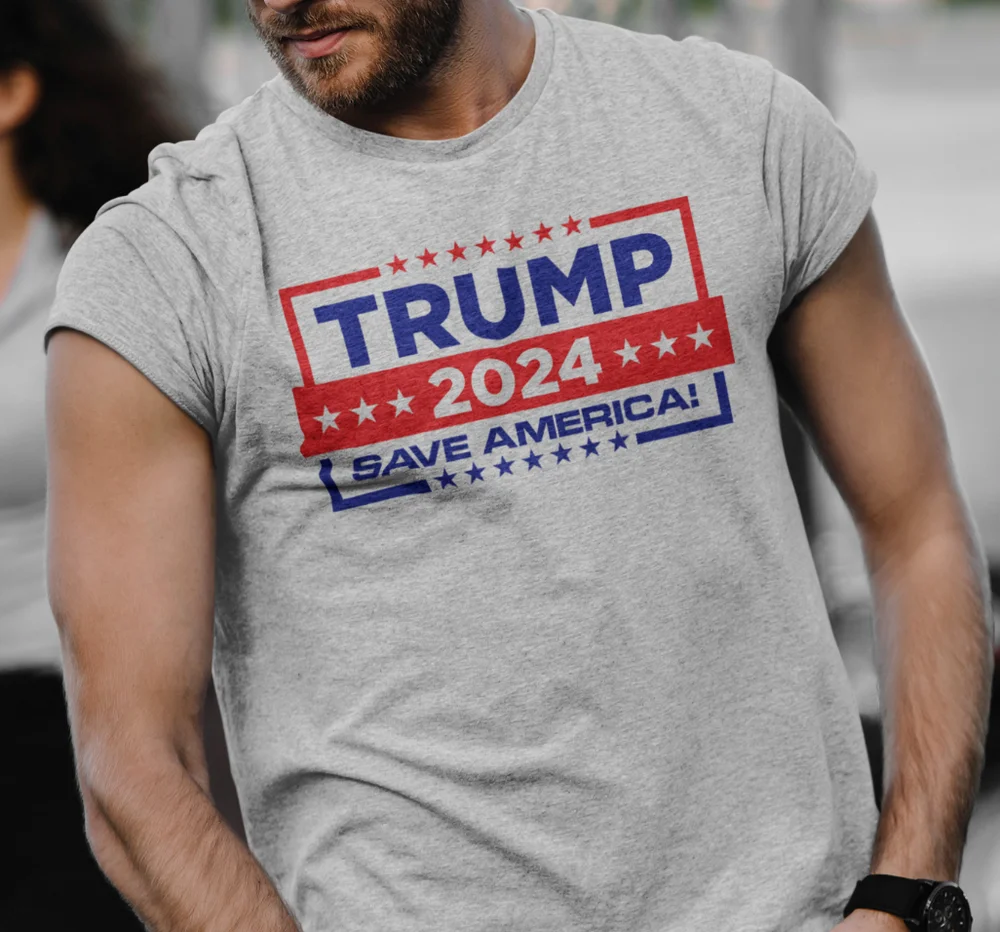 

Donald Trump Save America MAGA 2024 Election T-Shirt 100% Cotton O-Neck Summer Short Sleeve Casual Mens T-shirt Size S-3XL