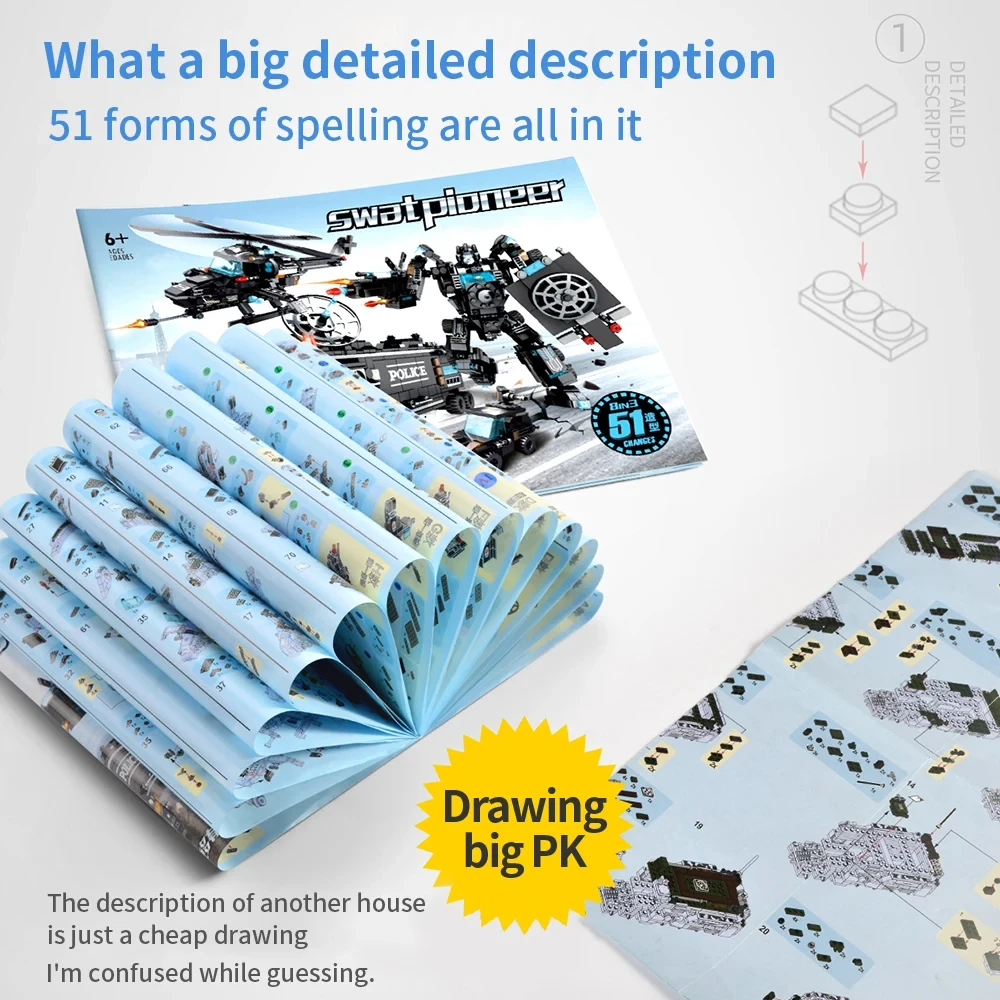 918 шт. Детский конструктор полицейский участок