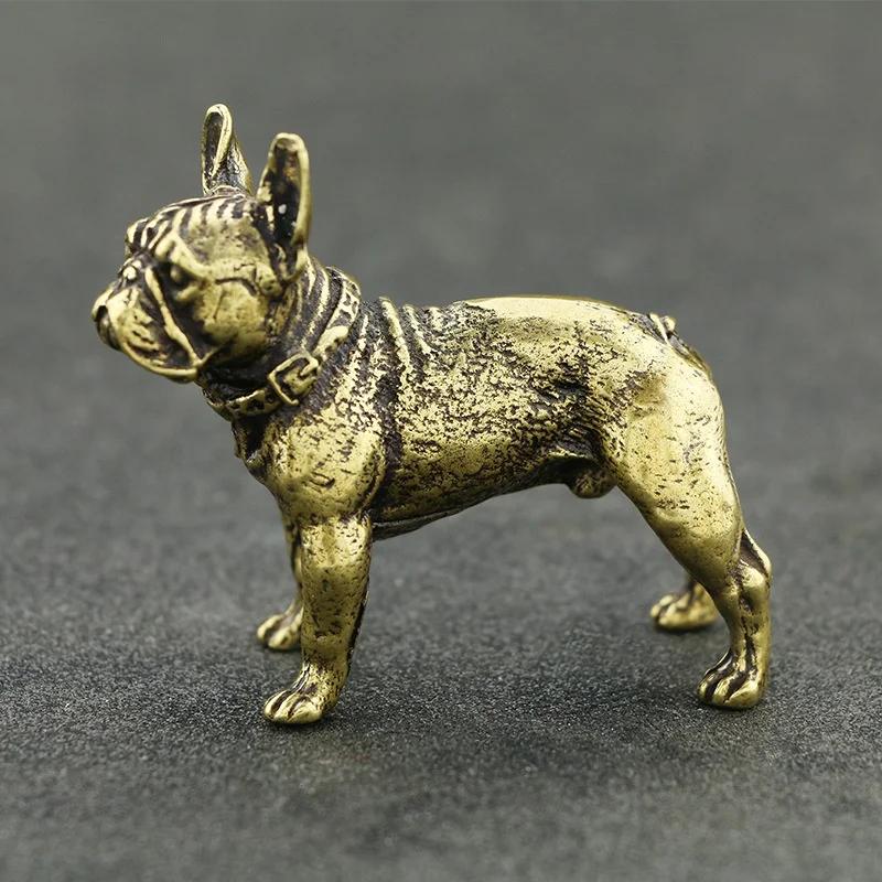 

Antique bronze tabletop ornament dogfight Shapi dog solid pure brass ornament
