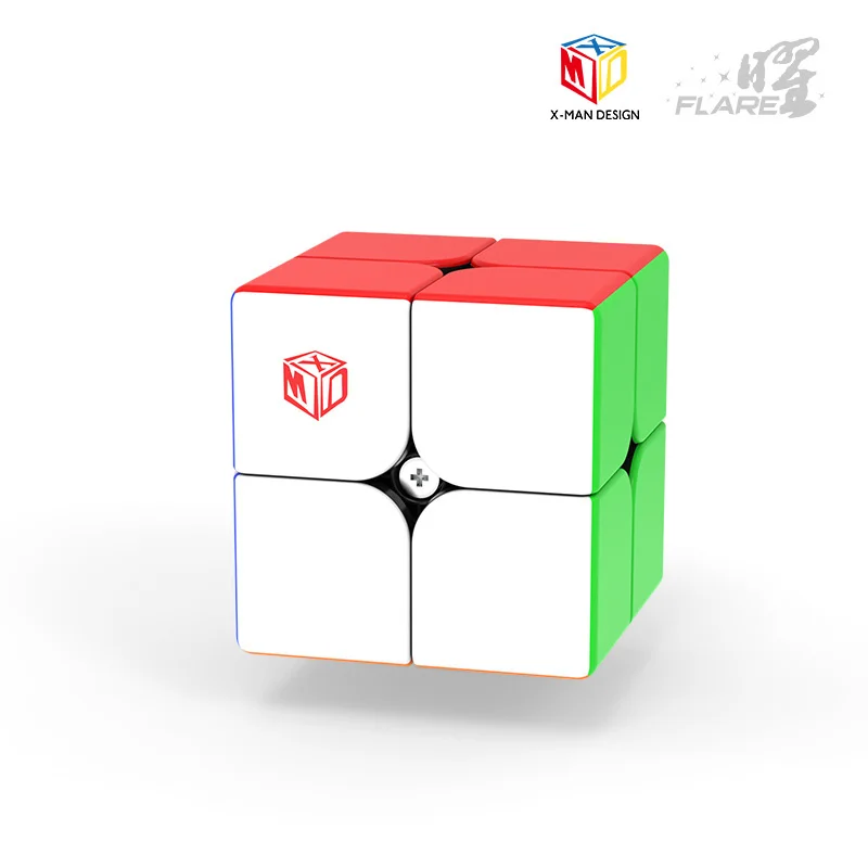 

QiYi FLARE 2x2x2 X-MAN Design Magnetic 2x2 Speed Magic Neo Cube Puzzle Cubo Magico Black Stickers Sticker Baby Kids Toys