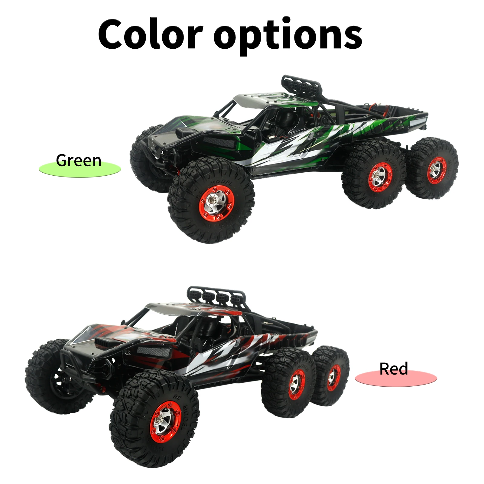 

Remote Control Car RC Off-road Car 1:12 RC Car 60km/h High Speed Car 6WD RTR with Brushless Motor Green and Red 1 or 2 Battery