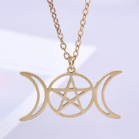 one piece trendy star moon charms pendant men chains fashion jewelry choker womens stainless steel necklace collor colgantes