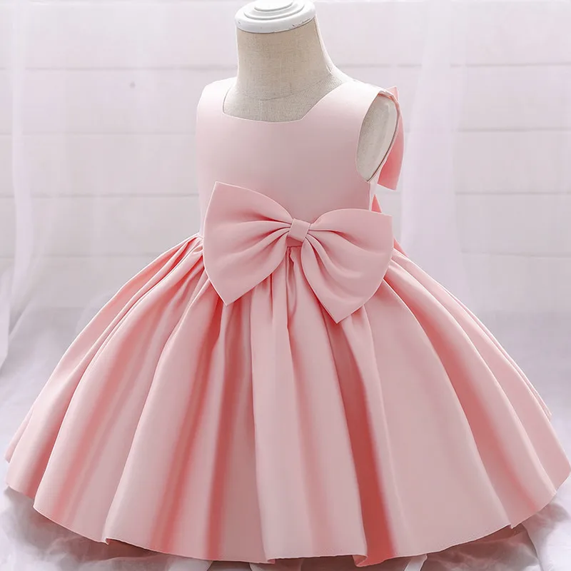 

Girls Formal Princess Dress, Solid Color Sleeveless Square Collar Big Hem Baby Girl Clothes Summer