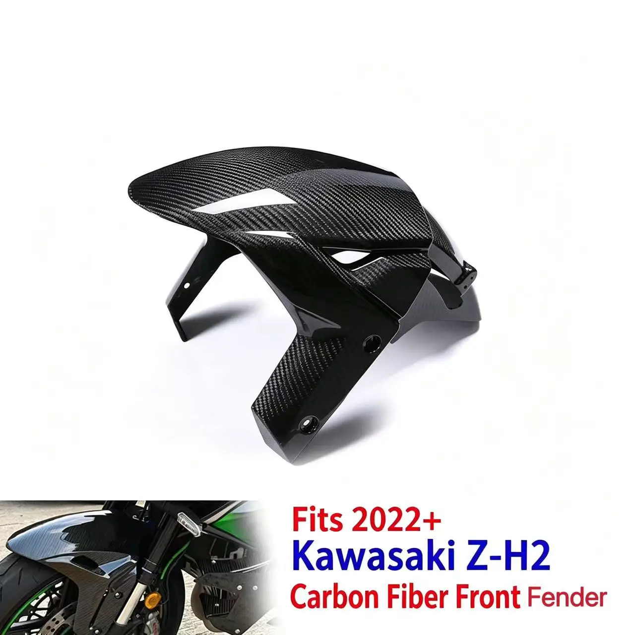 Фото Подходит для мотоцикла Kawasaki Z-H2 2021, 2022, 2023, 2024 годов выпуска, модифицированный карбоновый обвес, аксессуары, крыло. №2
