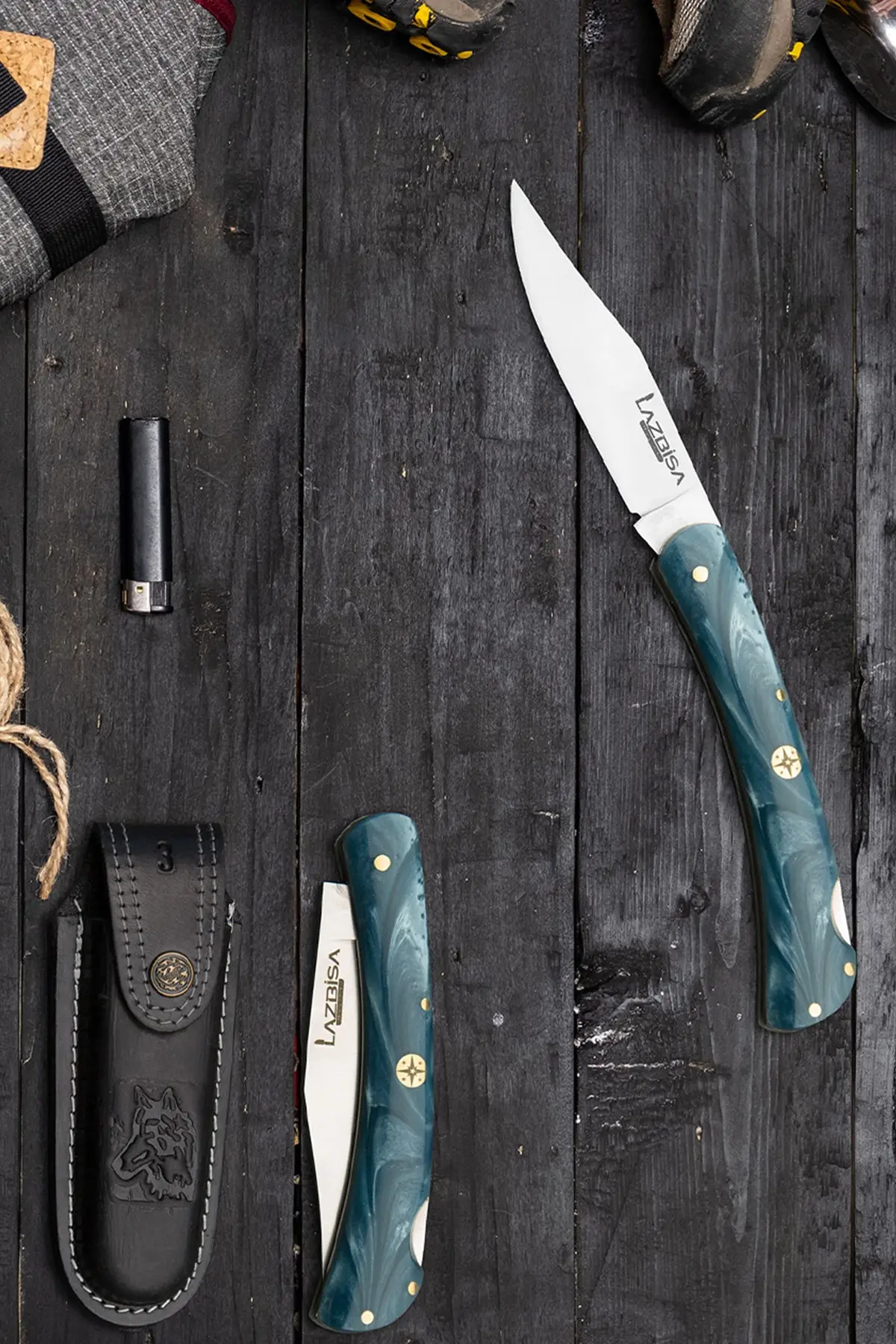 

Kitchen Knife Pocket Knife Camping Knife Outdoor Knife Handmade with Sheath Gift ( 22 Cm )