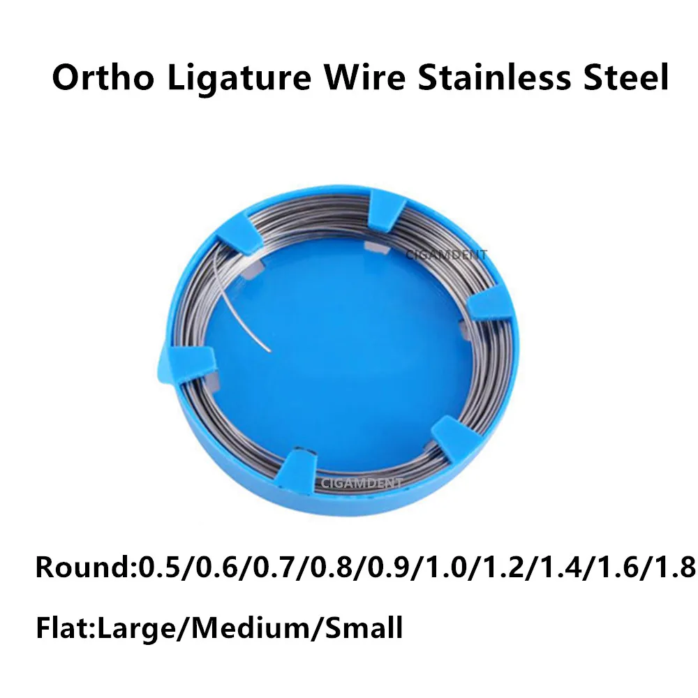

Dental Orthodontic Ligature Wire Stainless Steel Round Flat Arch Wires For Ortho Bracket Braces 50g/Piece