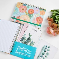 weekly plan coil a5 notebook 2022 texture pu cute flower blossom diary school office supplies stationery
