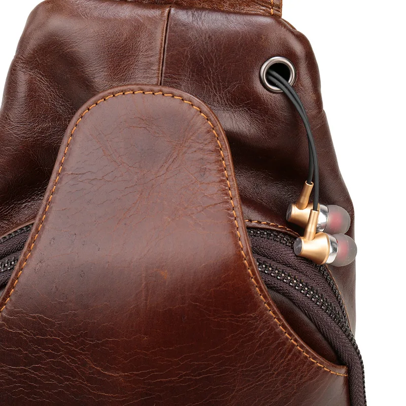 Men Messenger Bag Leather Casual Crossbody Bag Fashion Men's Chest Bag Handbag Male Shoulder Bag