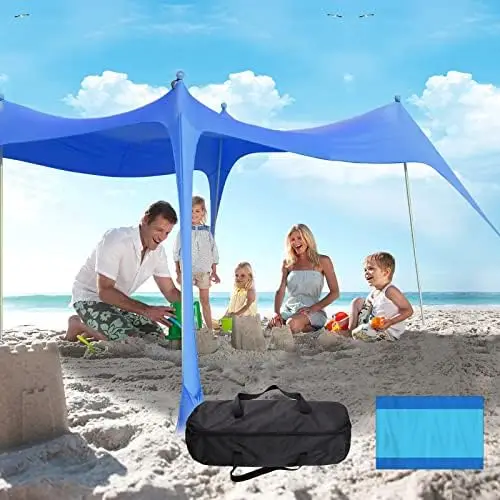 

Tent Sun Shelter,Beach Canopy Outdoor Beach Shade with Beach Blanket,UPF 50+ Sun Protection,for Beach,Camping,Picnic,Outdoor\u20