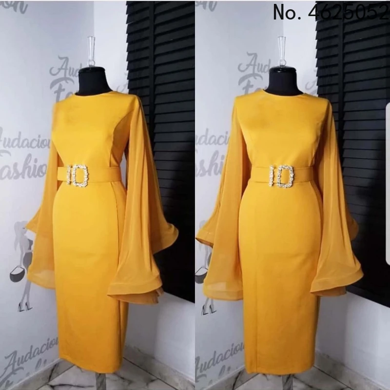 

2022 Plus Size Women's Party Mesh Pencil Dress Flare Sleeve Spring Summer Sexy Midi Dress Stitching Bodycon Dress