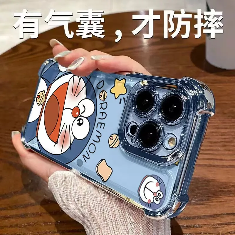 Чехол с милым мультяшным покрытием D-Doraemons для iPhone 16 15 14 13 12 11 Pro Max X XR XSMax 7 8 6 Plus